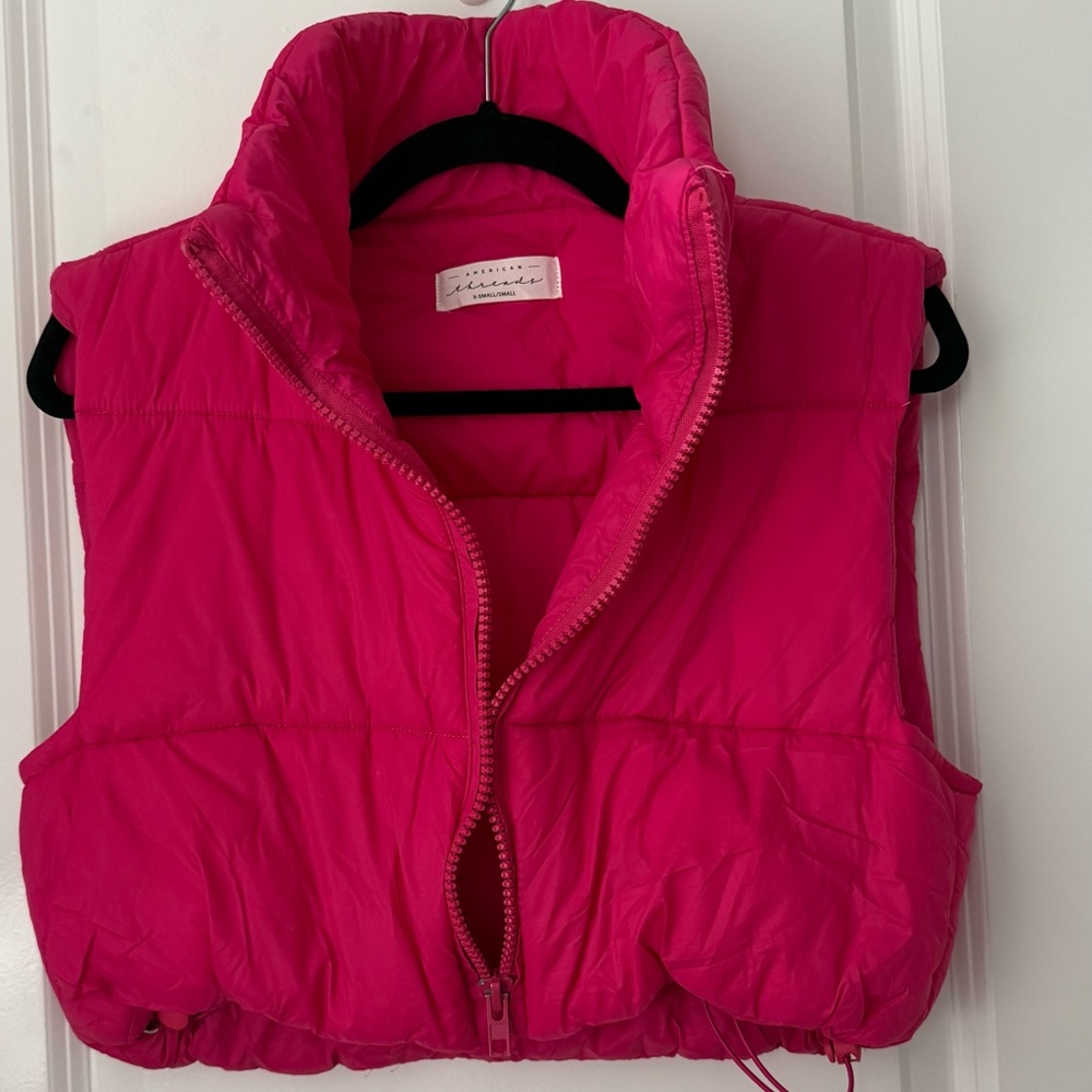 American Threads Bright Pink Kids Puffer Vest